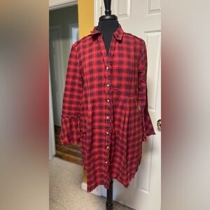 Cato Red and Yellow Plaid Shirt